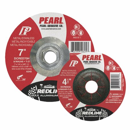 PEARL Redline Max A.O. DC Grinding Wheel 6 x 1/4 x 7/8 A/WA24R T-27 DCRED60
